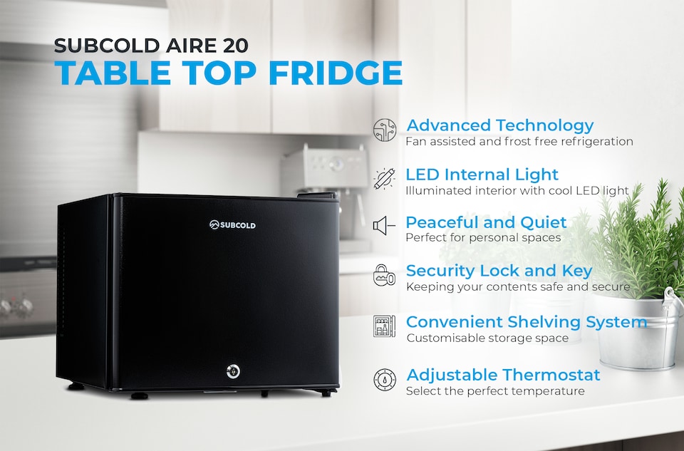 image 1 of Subcold Aire20 LED Thermoelectric Mini Drinks Fridge 20 Litre Net Capacity