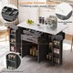 image 4 of VILUXE Mobile Kitchen Island with Foldable Worktop, Hidden Cutlery Drawer, Large Drawer, Adjustable Shelves, Door Racks, Towel Rack, Spice Rack and 5 Wheels, Grey