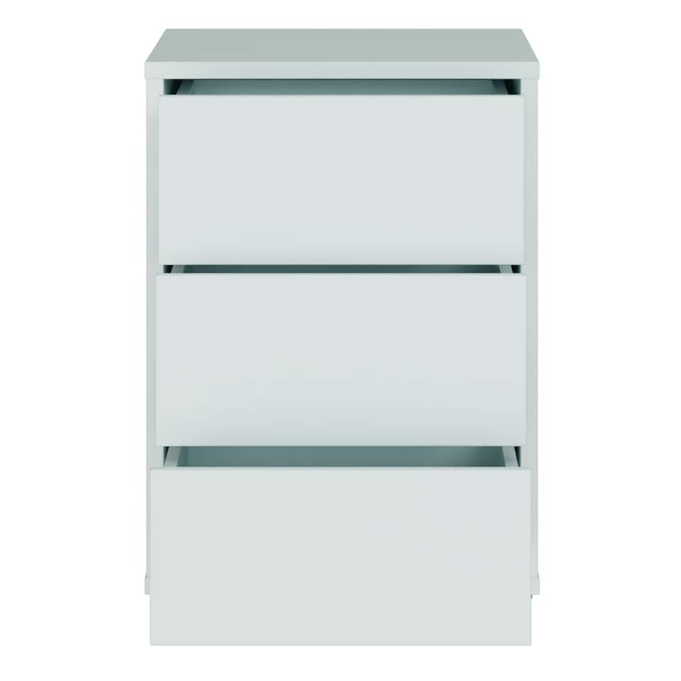 image 1 of Alice Springs Bedside Cabinet with 3 Drawers Push-to-Open in Light Grey