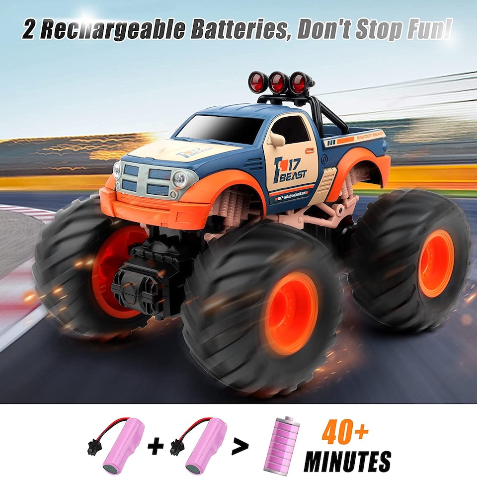 image 1 of 1:18 Scale Bigfoot Remote Control Monster Truck All-Terrain RC Car with Rechargeable Battery