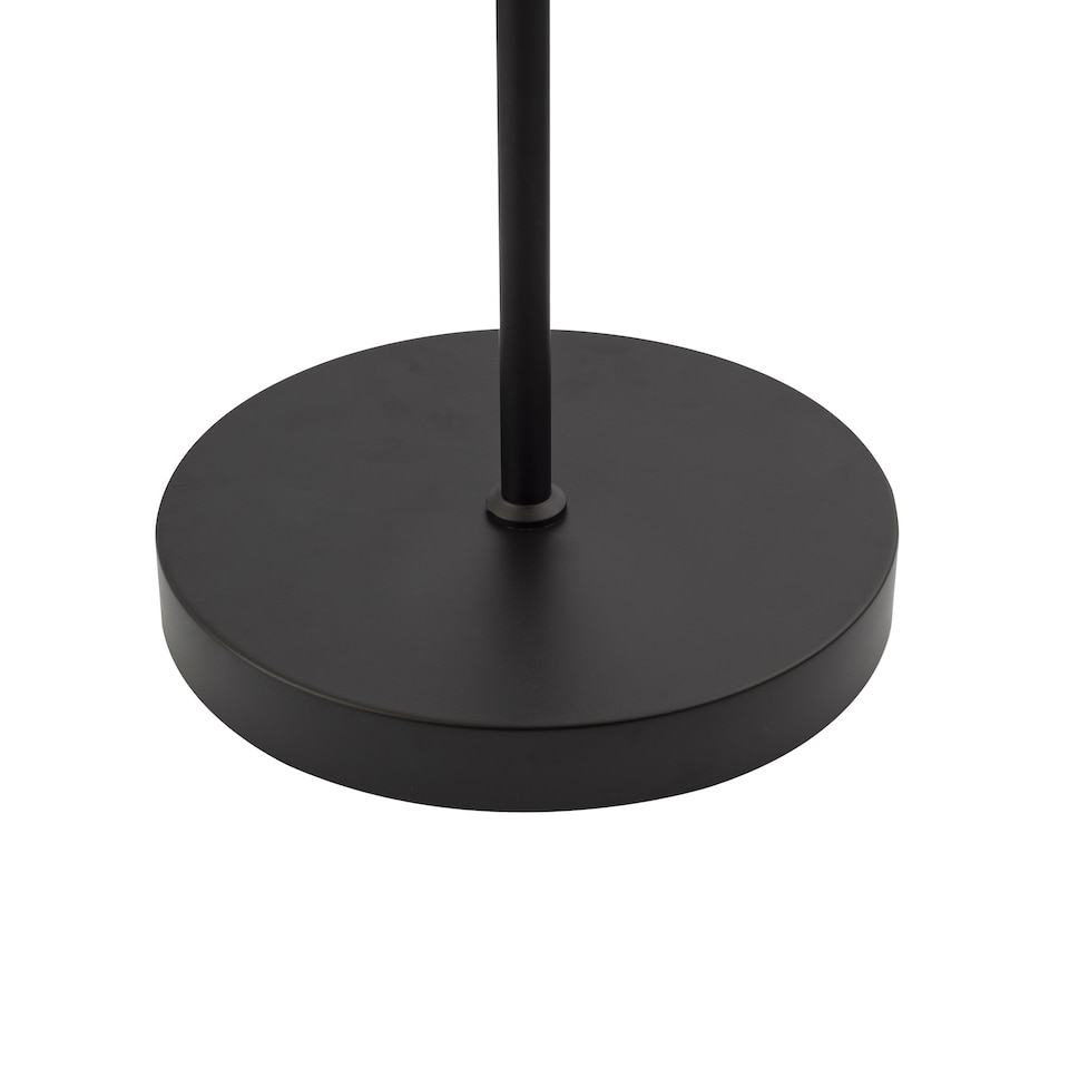 image 1 of Traditional Reading Floor Lamp in Matte Black with Toggle Switch and Glass Shade | Black