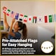 image 6 of 48 Flags Bunting 12m/39ft for World Cup Football Qualified Countries Double Sided Polyester Banner Sport Party Decorations