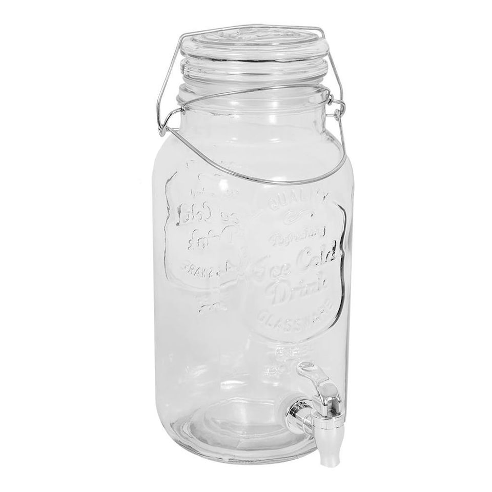 image 1 of 3.6 Litre Glass Drinks Dispenser Summer Garden Party Picnic Cocktail Juice