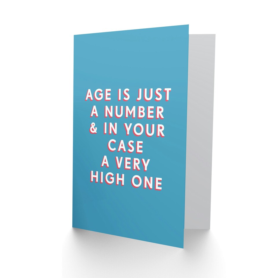 image 1 of Age Just a High Number Him Dad Brother Grandad Fun Birthday Card