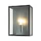 image 2 of Modern Exterior Flush Wall Light Lantern in Matte Black with Clear Glass Panels | Black | Black | 1