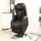 image 9 of Caesar Single Motor Rise Recliner Bonded Leather Heat & Massage Chair (Brown)