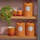 image 3 of Cooks Professional 3 Piece Kitchen Storage Set – Tea, Coffee & Sugar Cannisters | Orange | Orange & Silver