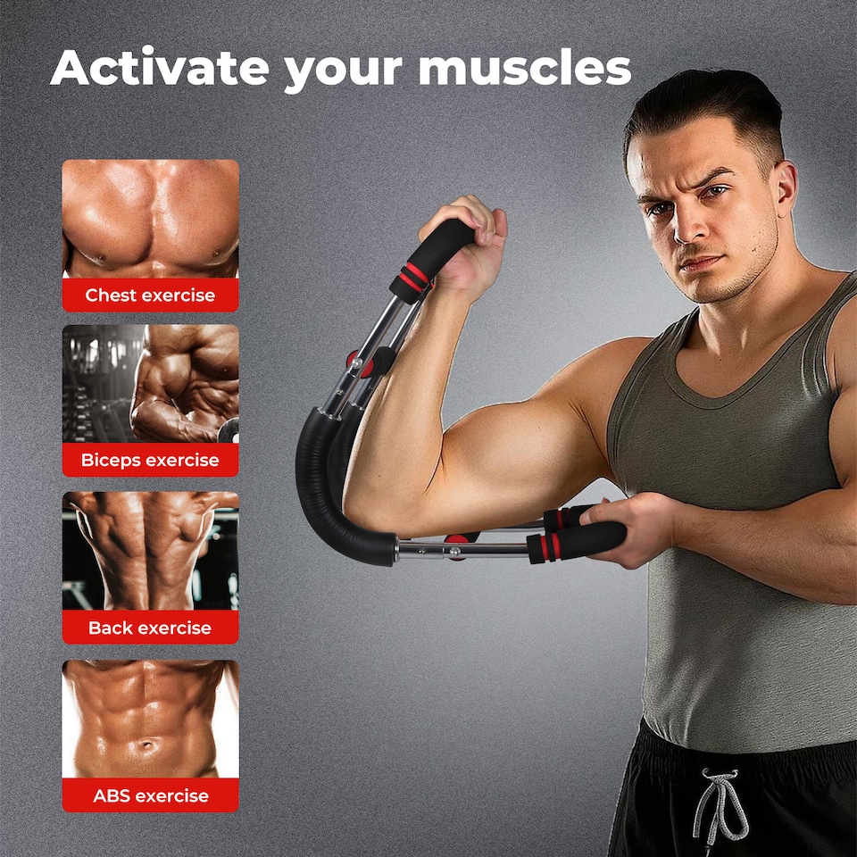 image 1 of Centra Shaker Twister Arm Trainer Chest Expander Bar Arm Exerciser Adjustable