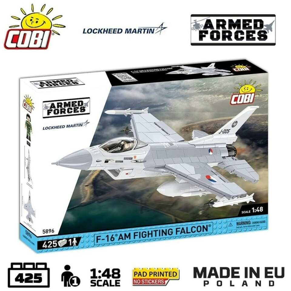 image 1 of F-16 AM Fighting Falcon plane brick model - COBI 5896 - 425 bricks
