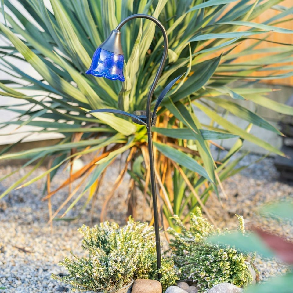 image 1 of ValueLights Blue Tulip Outdoor Solar Spike Light