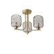 image 4 of ValueLights Amelie 3 Way Ribbed Glass Gold Ceiling Pendant Light with LED Bulbs