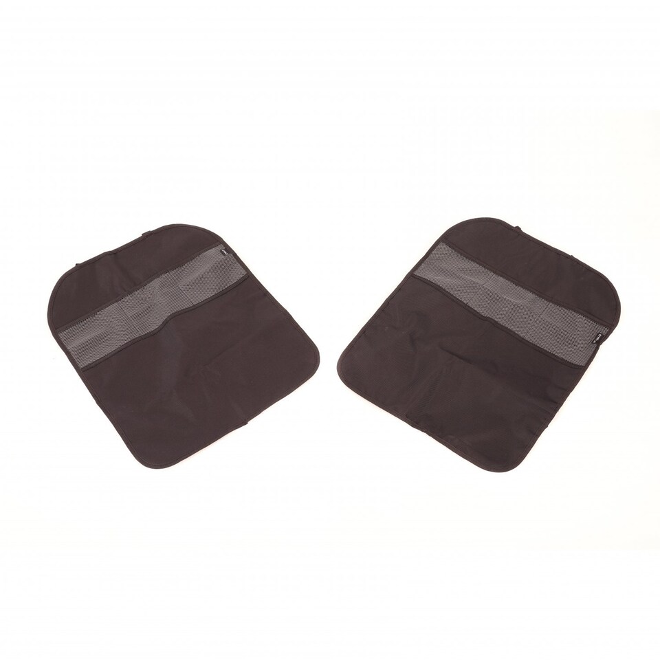 image 1 of Pack of 2 Car Seat Protector Cover Kick Mat Storage Organisers | Black