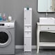 image 3 of Living and Home Wooden Tall Bathroom Storage Cabinet - 25x20x118cm
