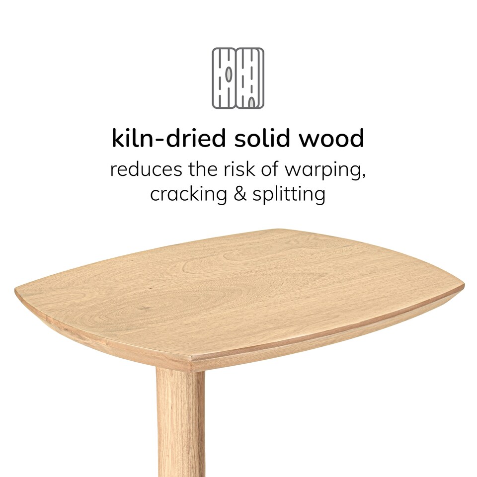 image 1 of MH London Ellis C Shape Side Table Solid Mango Wood End Table for Sofa Living Room