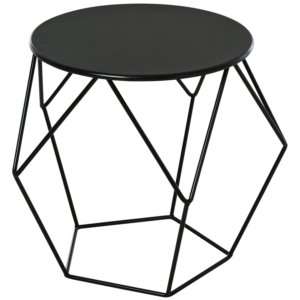 image 1 of HOMCOM Coffee Table Side Table Nordic Minimalist Style Steel Living Room Black