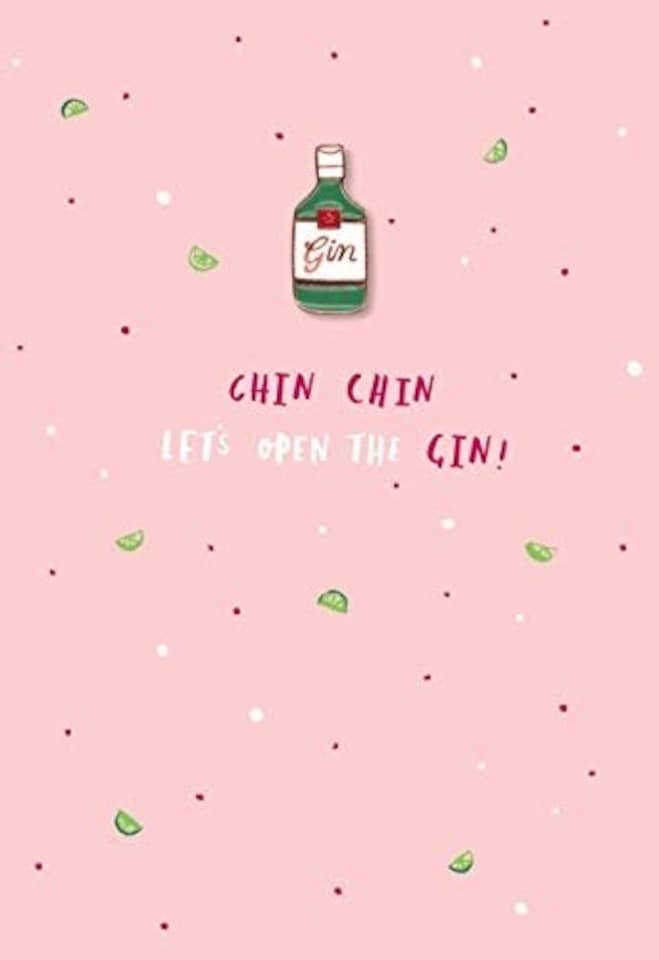 image 1 of Hotchpotch Flair Any Time Open Greetings Card and Enamel Pin Gin
