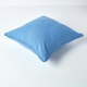 image 3 of Homescapes Cotton Plain Air Force Blue Cushion Cover - 30 x 30 cm Blue