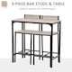 image 4 of 3 Pack Table Stool Set Industrial Design w/ Metal Frame Oak Tone MDF Panels