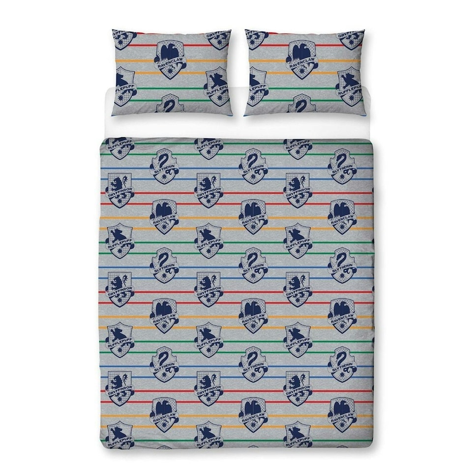 image 1 of Harry Potter Brave Duvet Cover Set - Grey/Multicoloured - Double | Grey | Double