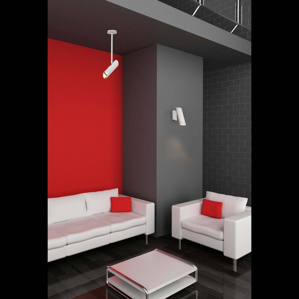 image 1 of Link 1 Light Semi Flush Ceiling Light White, GU10