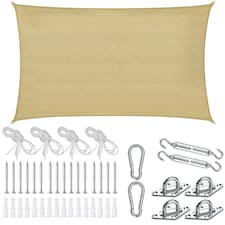 Sun Sail Sonny, UV Protected, Water-Resistant and Anti-Tear | Cream | sand | 3 x 5 m | 1