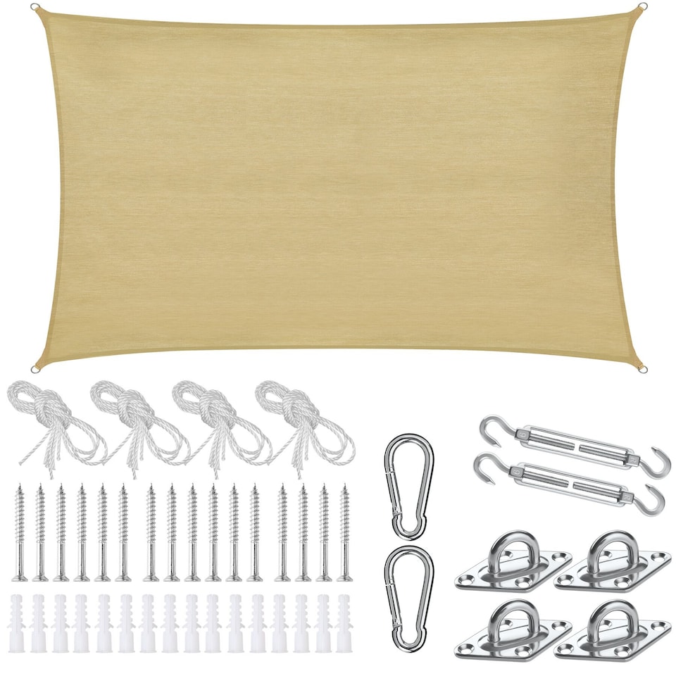 image 1 of Sun Sail Sonny, UV Protected, Water-Resistant and Anti-Tear | Cream | sand | 3 x 5 m | 1