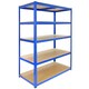 image 1 of Monster Racking T-Rax Strong Storage Shelves, Blue, 120cm W, 60cm D, Set of 10 Blue