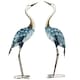 image 6 of Outsunny Crane Garden Ornaments, 2 PCS Steel Garden Statue Set Multi-Colour