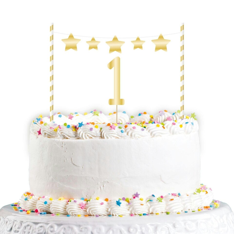Amscan 1st Birthday Cake Topper - Gold - One Size