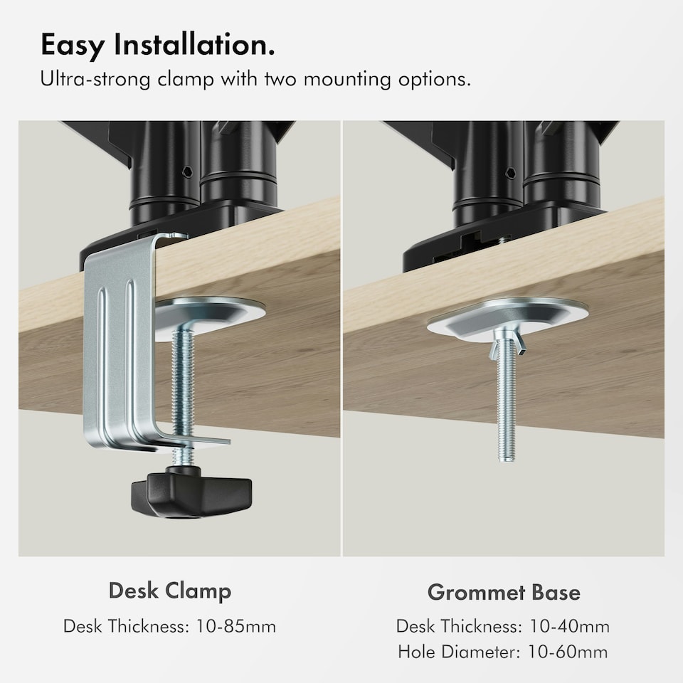 image 1 of VonHaus Gas Powered Dual Monitor Stand for 10-32" Screens