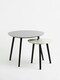 image 3 of Orsina Grey Set of 2 Nesting Tables, Triangular Nest of Tables with Three Legs, Sturdy Side Tables for Home, Office