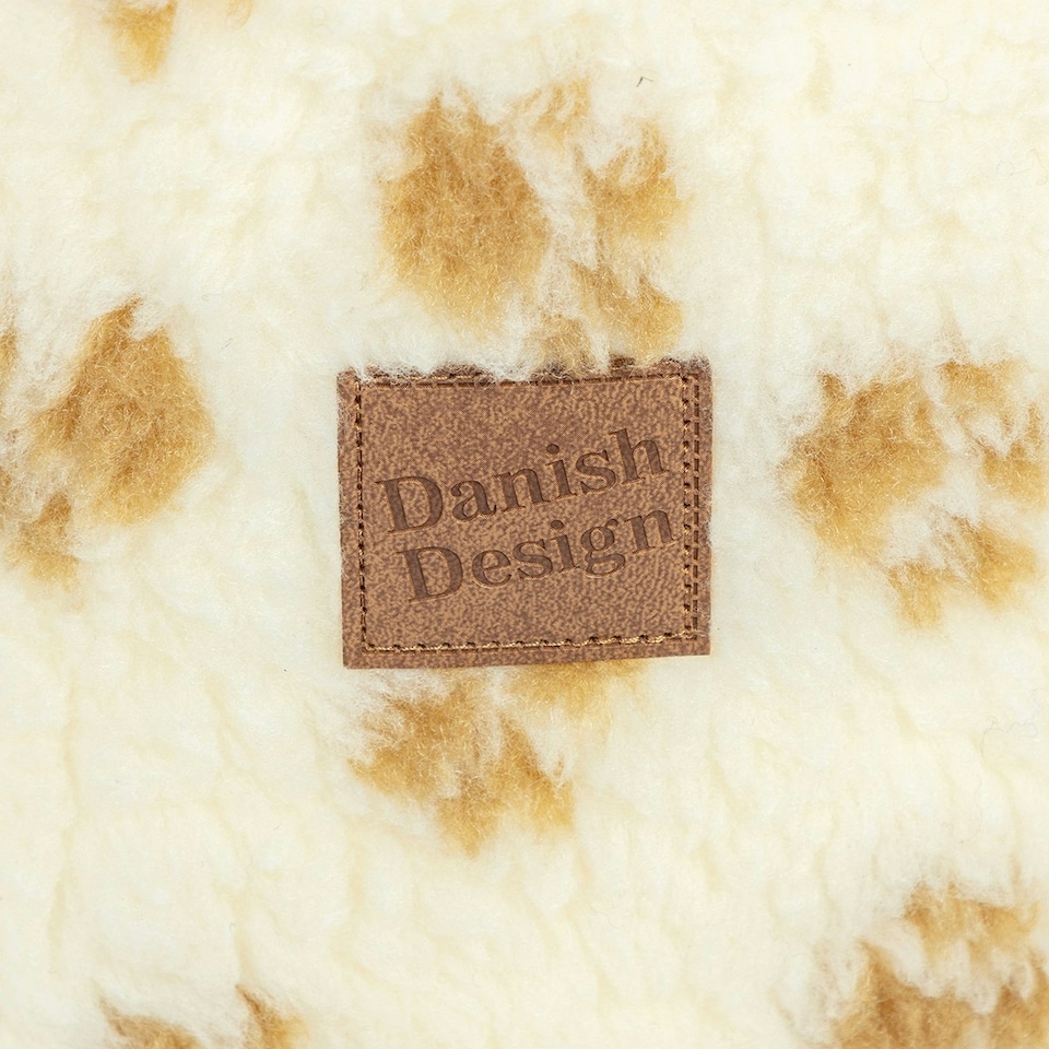 image 1 of Paw Print Cream Cat Cosy Bed Med 50cm