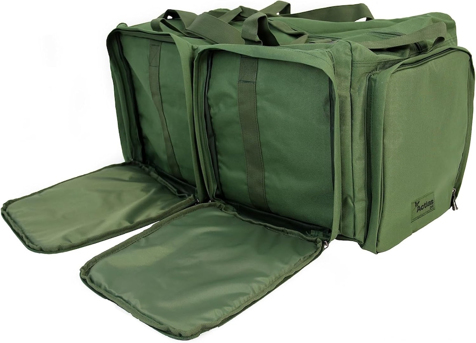 image 1 of Actiaspet Large Fishing Tackle Bag Green 4 Compartment Carryall 75 x 35 x 37 cm