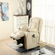 image 7 of Caesar Single Motor Rise Recliner Bonded Leather Heat & Massage Chair (Cream)