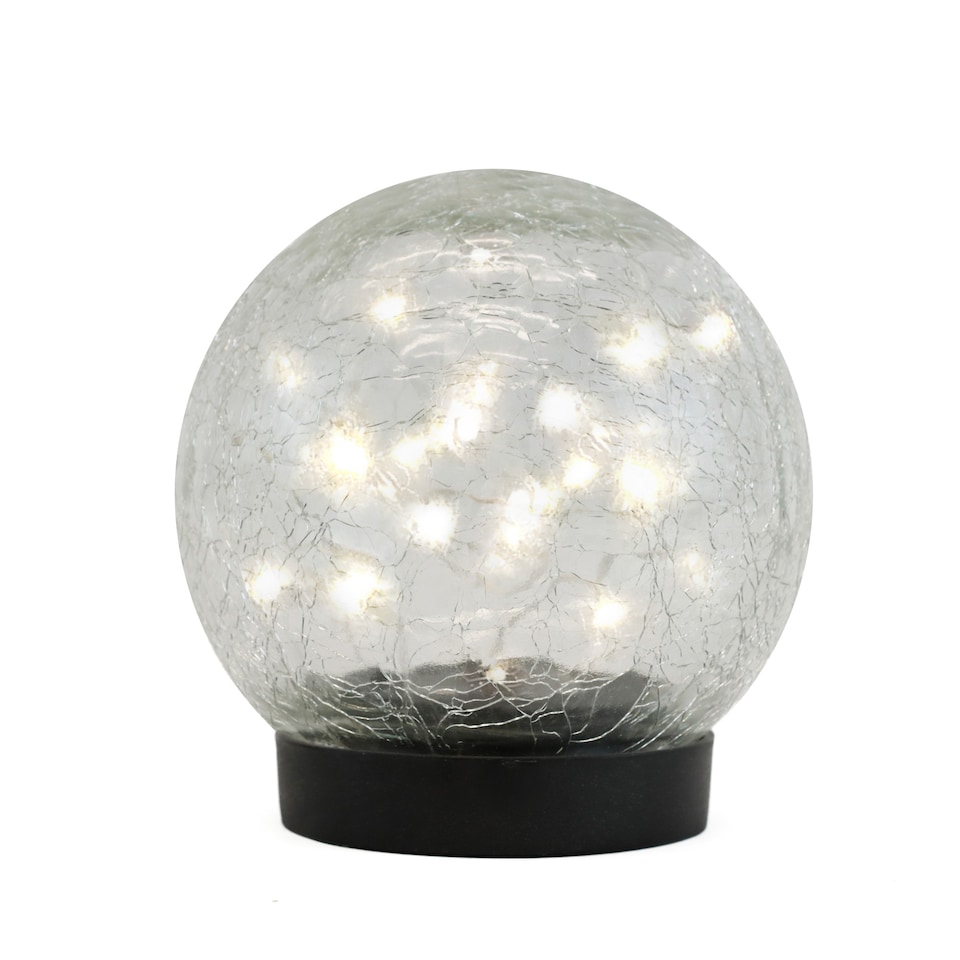 image 1 of Gardenwize Solar Crackle Ball Light - 15cm Diameter