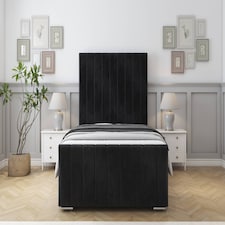 Sloomy California Black Naples Bed Frame With 50" Upholstered Headboard 4'6 Double
