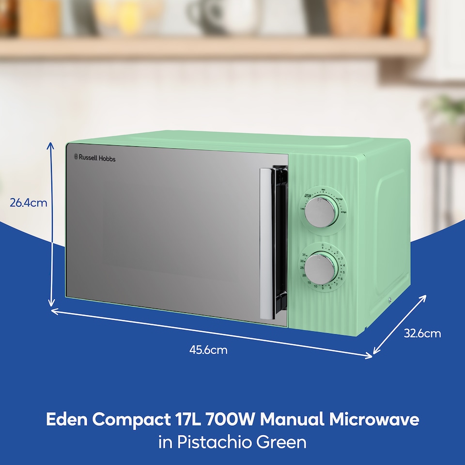 image 1 of Russell Hobbs Manual Microwave Eden 17L with 5 Power Levels Green RHMM725PG