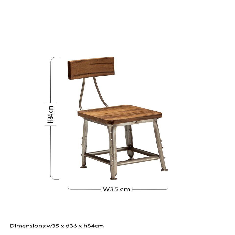 image 1 of Interiors by Premier Industrial Chair, Blend Industrial Chic and Comfort with this Wood and Metal Chair, Mid Century Chair