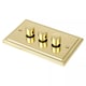 image 3 of Volex Crabtree Brass Gold 3-Gang Dimmer Light Switch