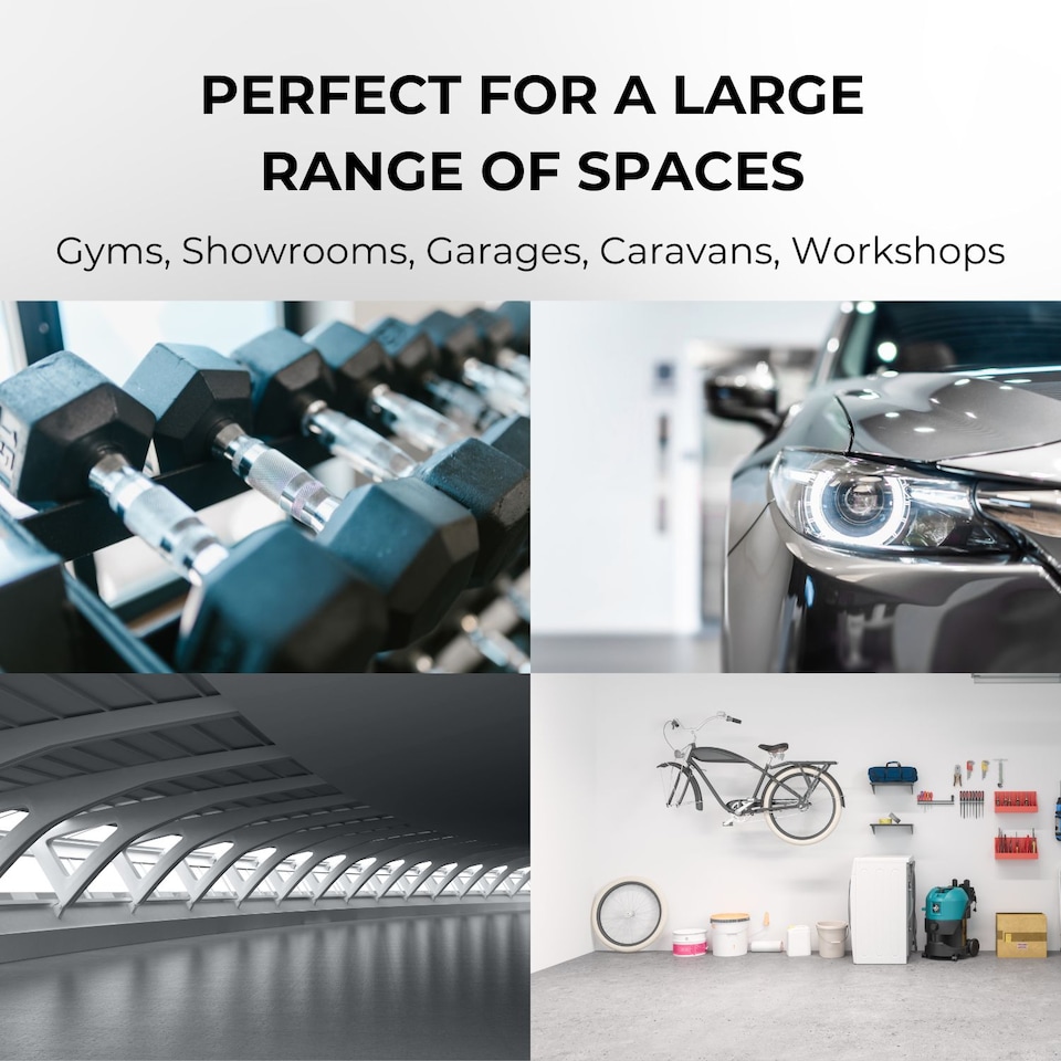image 1 of Grey Rubber Flooring Matting Roll - 1m Wide - 4m Long - 3mm Thick - Non Slip Coin Pattern - Commercial Grade - Home Garage Shed