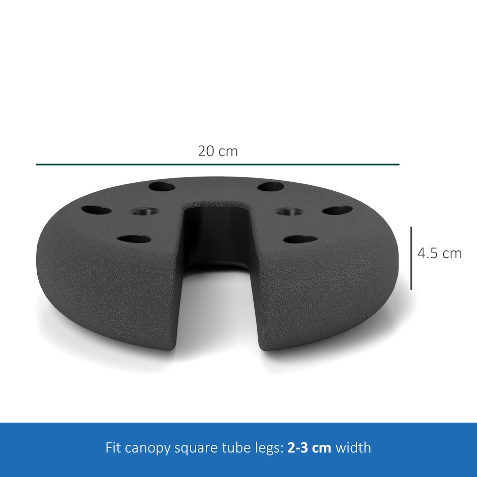 image 1 of Outsunny Tent Weight Base 4pcs Gazebo Foot Leg Pole Anchor Weights Marquee