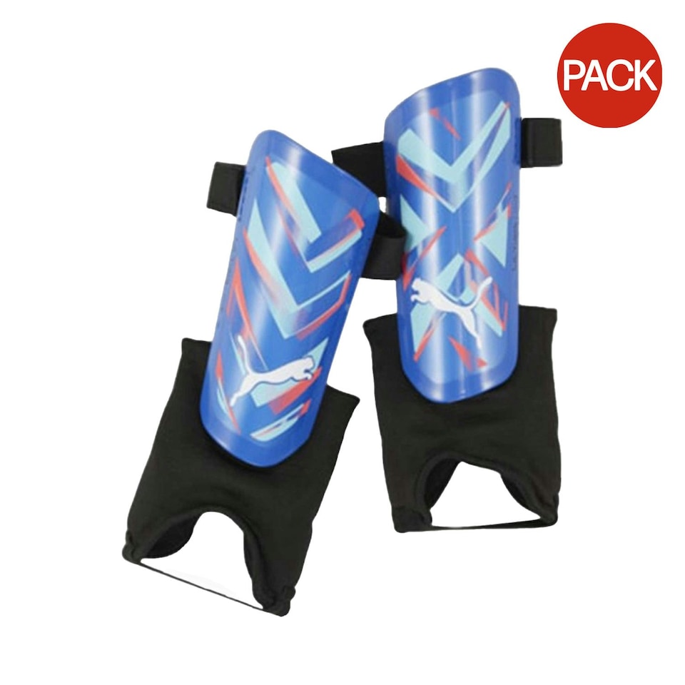 image 1 of Puma Ultra Light Shin & Ankle Guards (Pack of 2) - Blue/Peppermint - M