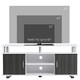 image 3 of HOMCOM TV Cabinet Stand Entertainment Center Media Console Storage Grey, White
