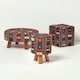 image 5 of Homescapes Flat Kilim Footstool with Legs | Red | 62 x 62 x 30 cm