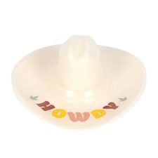 Something Different Howdy Cowboy Hat Trinket Dish - White - One Size