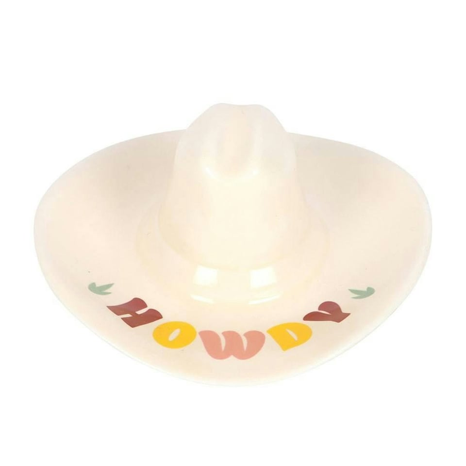 image 1 of Something Different Howdy Cowboy Hat Trinket Dish - White - One Size