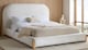 image 2 of 5ft King Size Low Profile White Soft Fabric Upholstered Wood Bed Frame | White | King