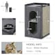 image 4 of PawHut 2-Tier Cat House with Scratching Pad Plush, 81cmH, Grey