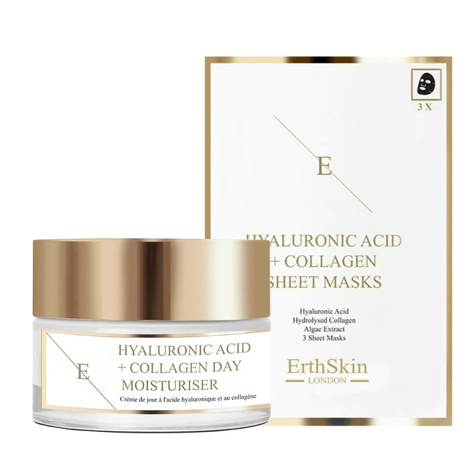 image 1 of Hyaluronic acid & Collagen Day Cream + Hyaluronic Acid & Collagen Mask - 3 sheets
