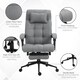 image 7 of Vinsetto Office Chair, Computer Chair with Adjustable Height, Head Pillow, Footrest for Home, Light Grey